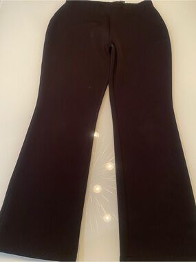 Express World Brand Black Stretch Knit Bootcut Flare Yoga Work Pants Large Long
